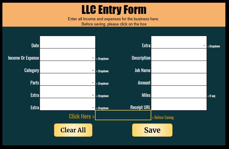 LLC Business Entry Form
